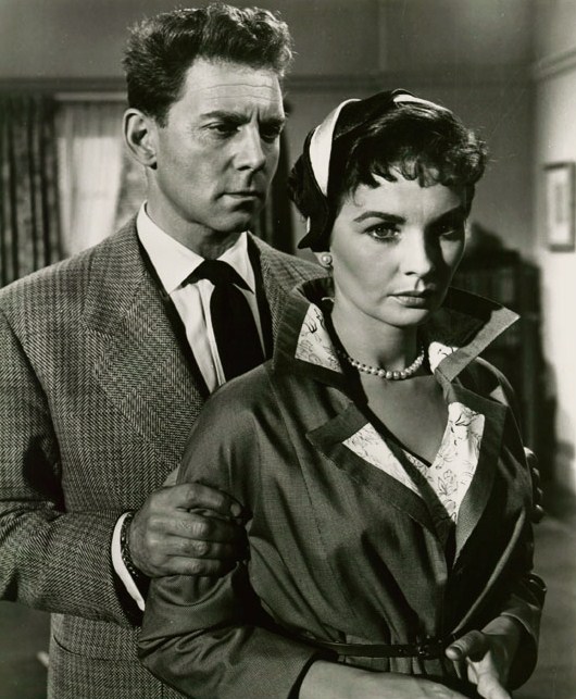 Jean Pierre Aumont with Jean Simmons in film Hilda Crane