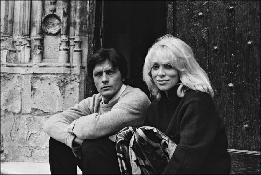 Alain Delon with Mireille Darc