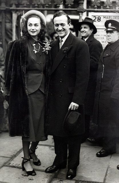 David Niven with his second wife Hjördis Paulina Tersmeden, Swedish model, 1948
