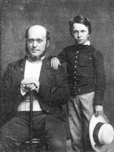 Henry James, age 11, with his father, Henry James Sr.--1854 daguerreotype by Mathew Brady