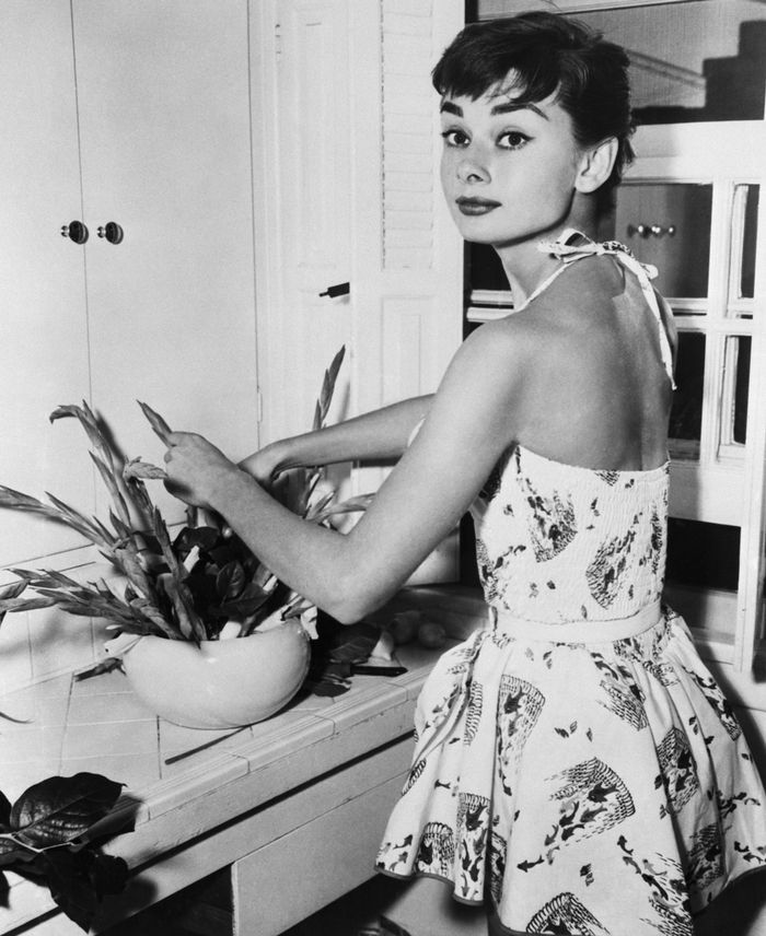Audrey Hepburn in floral dress