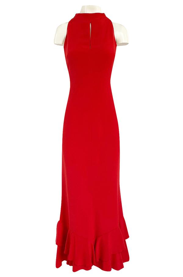 Valentino red silk charmeuse satin dress