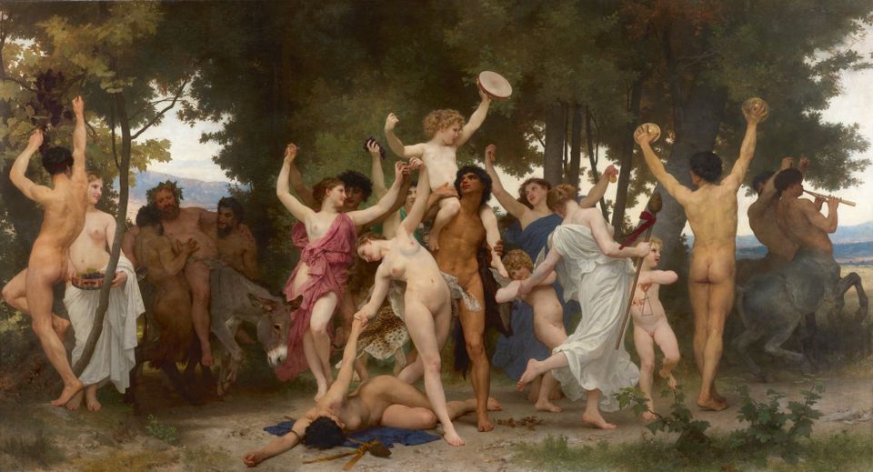 La Jeunesse De Bacchus (1884) by William Bouguereau, the most ambitious work of his life,with an estimate of $25-$35m fails to sell at Sotheby's while Monet's Meules (1890) sells for $110m