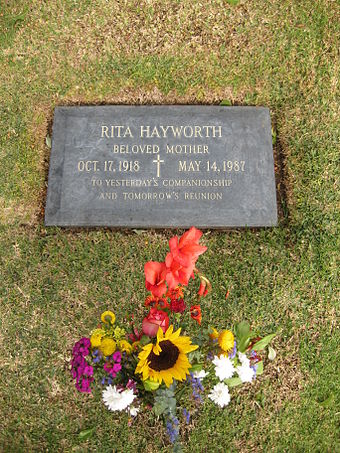 Rita Hayworth's grave at Holy Cross Cemetery, Culver City, California
