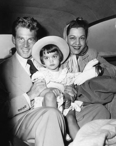 Maria Montez with her husband Jean-Pierre Aumont and their daughter Tina Aumont.