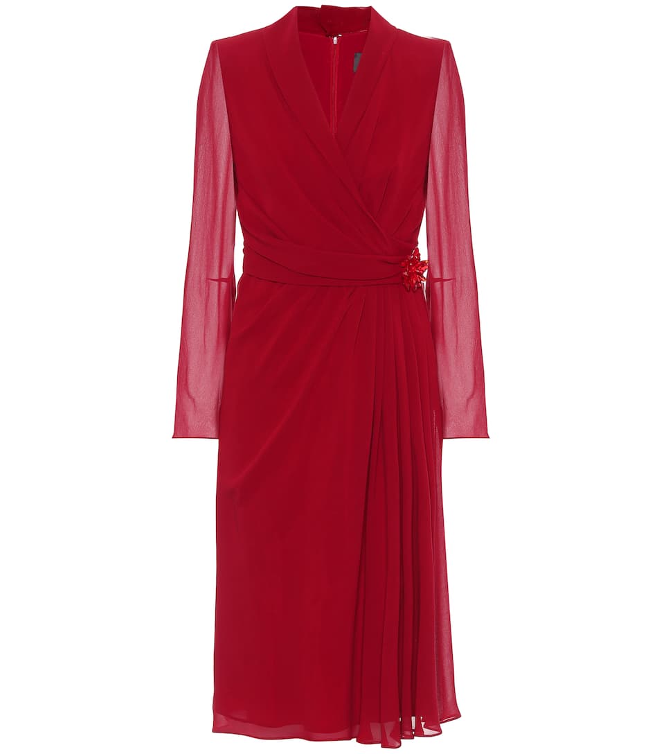 Elegant fabric silk georgette red