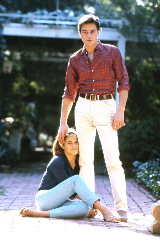 Alain Delon with his wife Natalie Delon, 1971