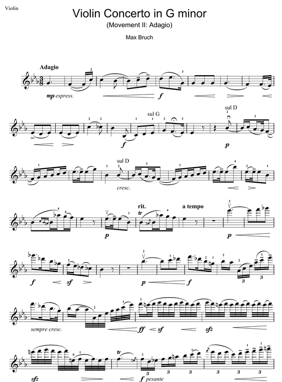 Violinkonzert Nr. 1 g- moll Op.26(Violin Concerto No.1 in G by Max Bruch ELEGANCEPEDIA