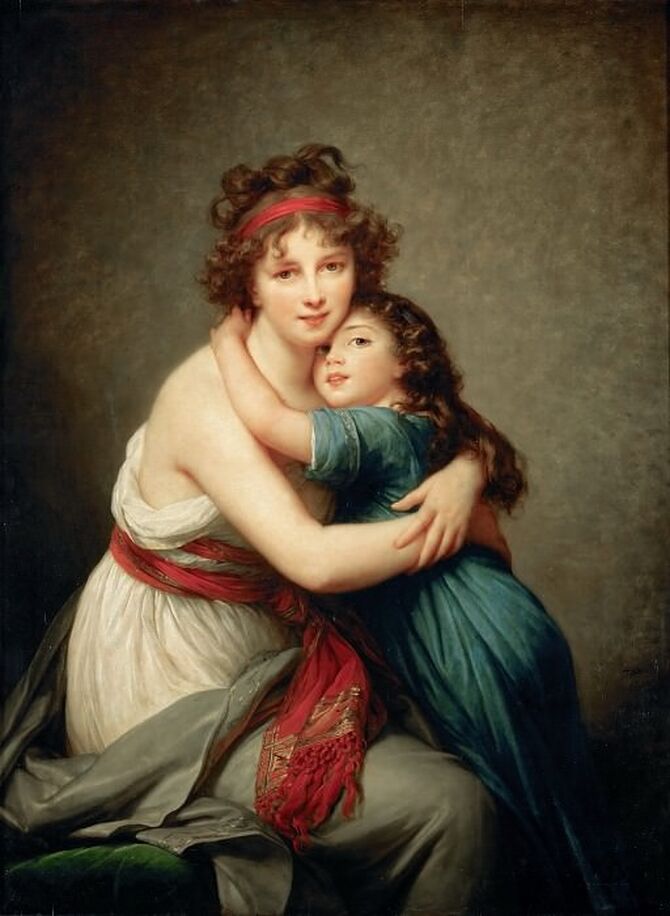 ​Élisabeth Louise Vigée Le Brun Self-portrait with Her Daughter Julie (1789)