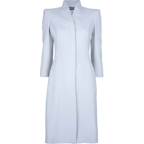 Kate Middleton dove grey coat/coatdress with funnel neck custom made/bespoke by Alexander McQueen