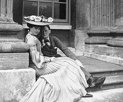 Duchess of Marlborough and Winston Churchill at Blenheim, 1902.