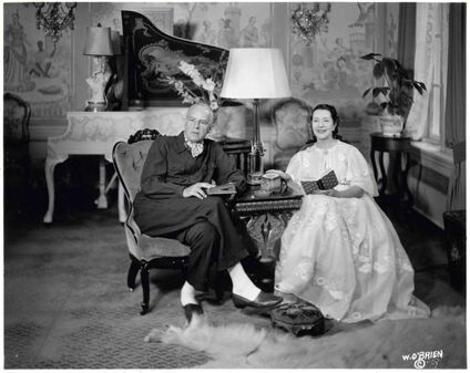 Lynn Fontanne with her husband Alfred Lunt at their home, 