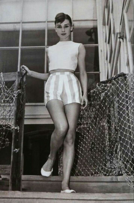 Elegant style icon wardrobe essentials: Audrey Hepburn in shorts