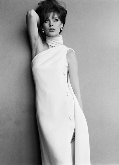 Button dress, Vogue, 1960, photo by John French