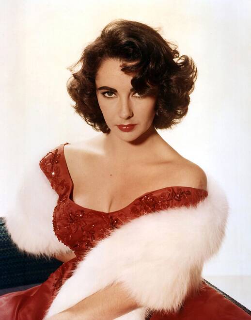 Elizabeth Taylor in red dress