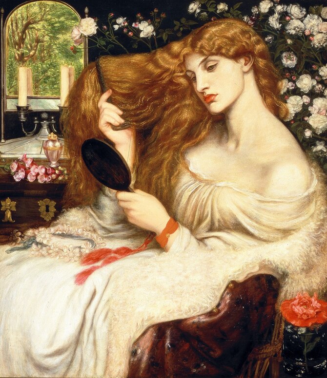 Lady Lilith (1868), by Dante Gabriel Rossetti, model Alexa Wilding.