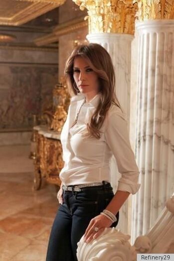 Elegant style icon wardrobe essentials: Melania Trump in white shirt