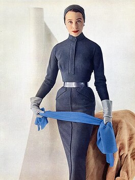 the most elegant model Bettina Graziani in Givenchy´s winter dress 1955
