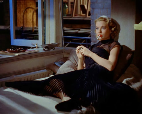 Elegant style icon wardrobe essentials: Grace Kelly in black dress, film Rear Window(1954)