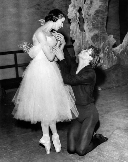 Margot Fonteyn (18 May 1919-21 February 1991), elegancepedia, Margot Fonteyn and Rudolf Nureyev in their first performance of ballet Giselle, 1962