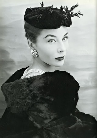 The first supermodel of the world Bettina Graziani in Jaques Fath coat