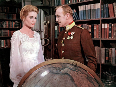 Grace Kelly with Alec Guinness in film The Swan(1956)