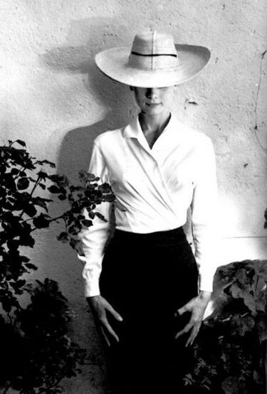 Audrey Hepburn in white shirt