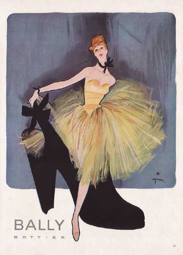 Illustration of René Gruau for Bally shoes