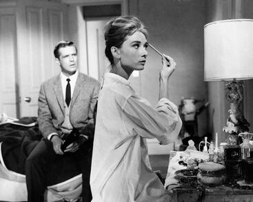 Audrey Hepburn in white shirt, Breakfast at Tiffany's