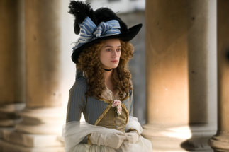 Keira Knightley ​as Georgiana Cavendish, Duchess of Devonshire in The Duchess(film, 2008) starring Keira Knightley, Ralph Fiennes and Hayley Atwell