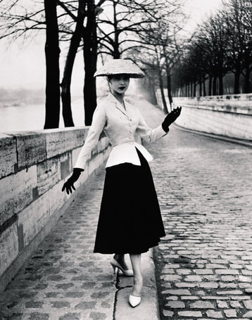 Model in Christian Dior New Look ensemble, photo by Will Maywald, 1947