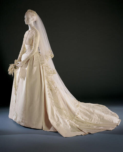 Grace Kelly's wedding dress designed by Helen Rose