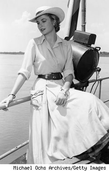 Elegant icon wardrobe essential: Grace Kelly in white shirt