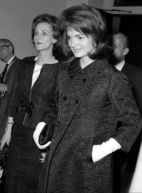 Jackie Kennedy Onassis (28 July, 1929 – 19 May, 1994) in coat designed by Cristobal Balenciaga