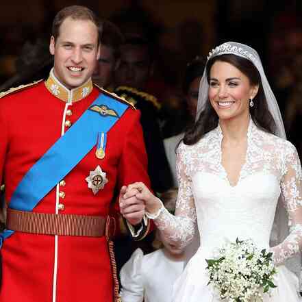 Kate Middleton on her wedding day in April 2011 with Prince Williams