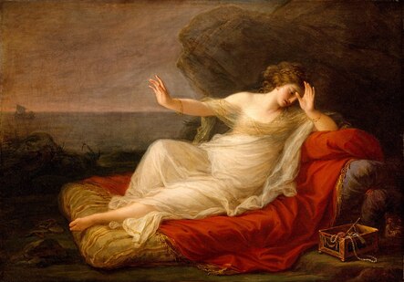 Ariadne Abandoned by Theseus (1774), oil on canvas, 63.8 x 90.9 cm., by Angelica Kauffmann (30 October 1741 – 5 November 1807), Museum of Fine Arts, Houston