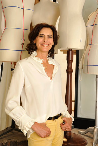 Elegant icon wardrobe essentials: Inès de La Fressange in white shirt