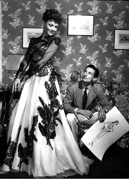 Gene Tierney with her first husband Oleg Cassini, official designer of Jackie Kennedy, 1941