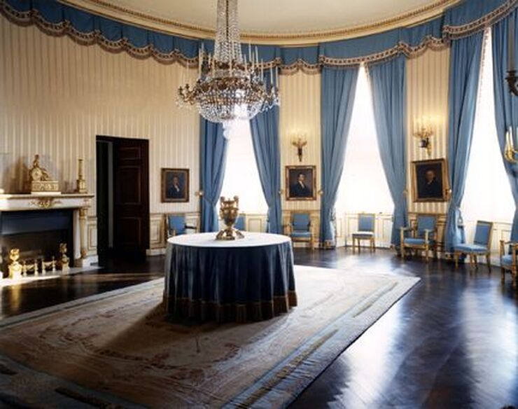 The Blue Room of the White House, designed by Stéphane Boudin