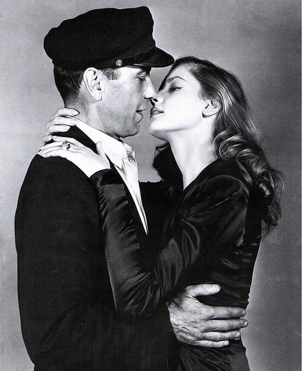 Lauren Bacall with Humphery Bogart in film To have and to have not, 1945