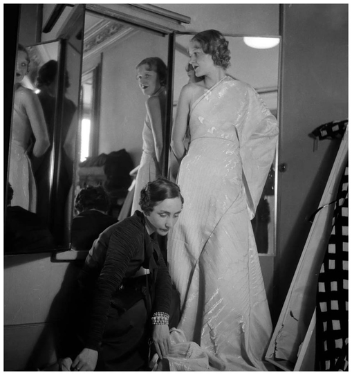 Madame Grès is creating an evening gown for Macy’s, Paris, August 1933