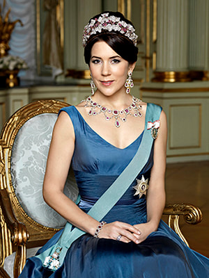 Celebrating Crown Princess Mary of Denmark's 50th birthday in 50 elegant day dresses and evening gowns: Princess Mary in blue evening gown