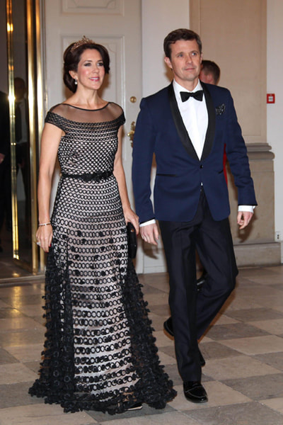 Celebrating Crown Princess Mary of Denmark's 50th birthday in 50 elegant day dresses and evening gowns: Princess Mary in black evening gown
