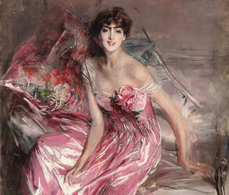 Oil painting Lady in Rose, 1924, by Giovanni Boldini(31 December 1842-11 January 1931), Museo Boldini, Ferrara
