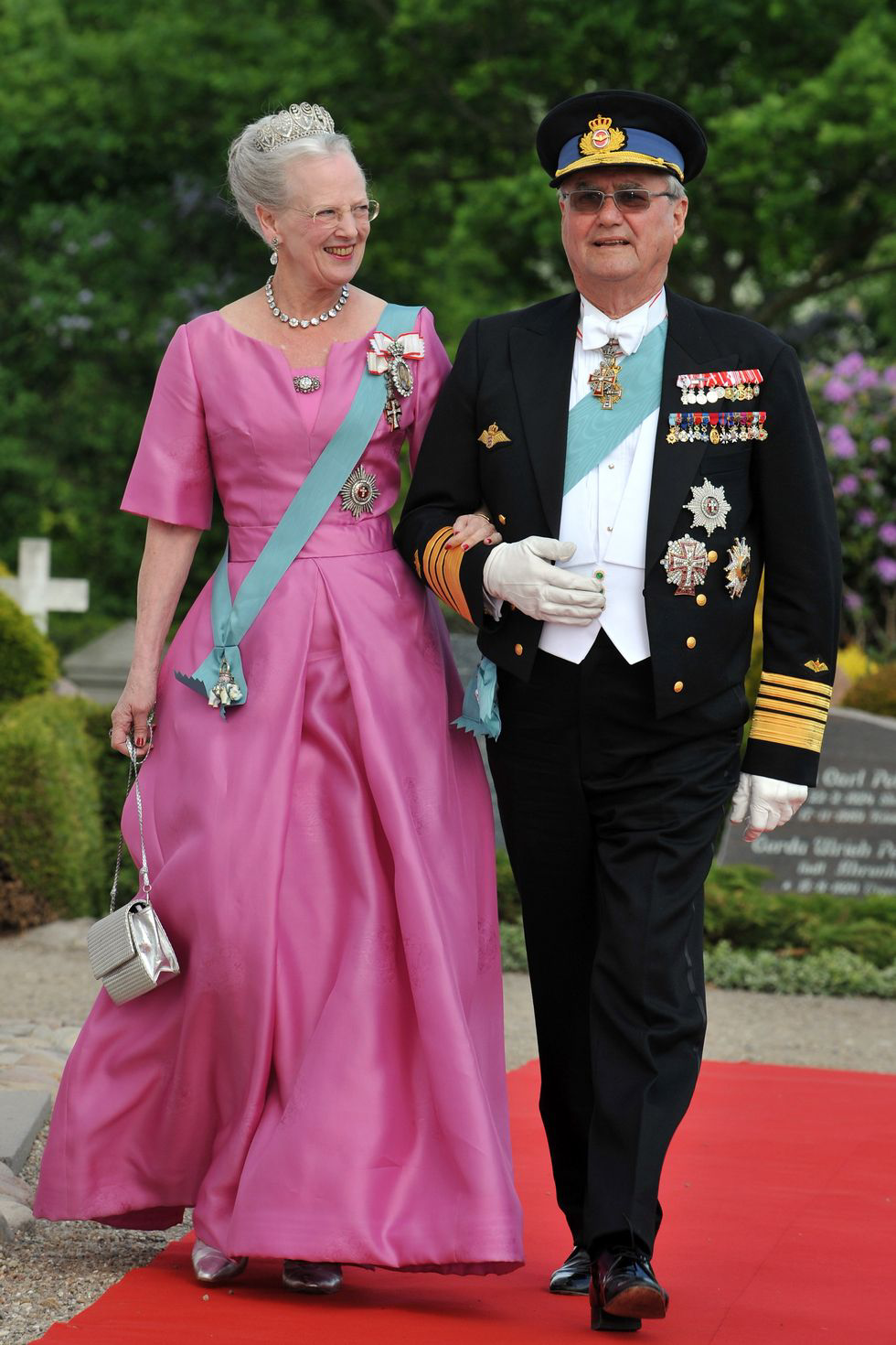 Queen Margrethe and Henrik attend their second son Prince Joachim's second wedding, 2008. Getty Images