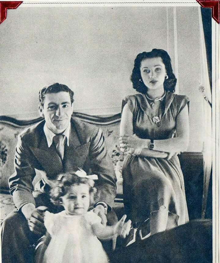 Queen Fawzia with Shah Mohammad Reza Pahlevi and their daughter, Princess Shahnaz