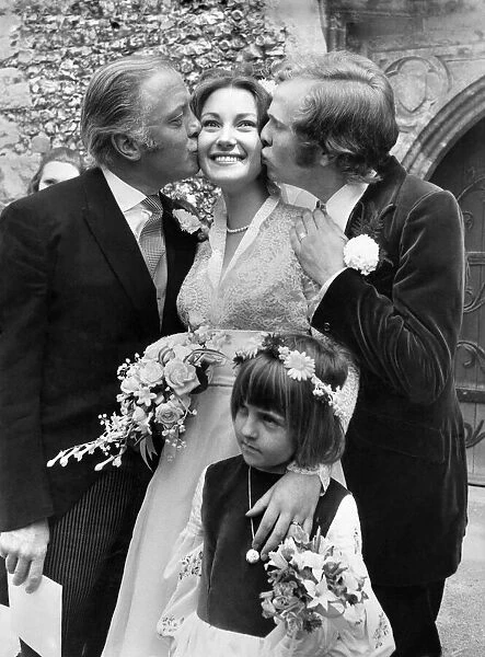English actress Jane Seymour on her wedding  with her husband Michael Attenborough, son of director Richard Attenborough at Denham village. July 1971