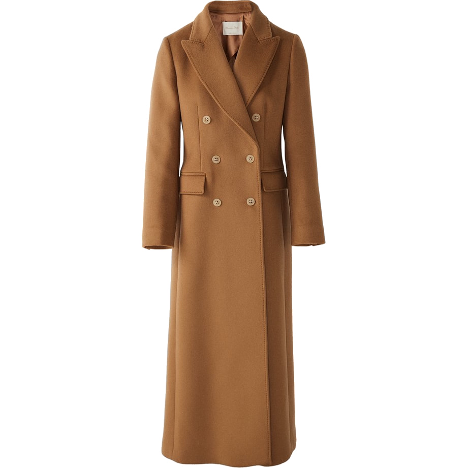 Kate Middleton in Massimo Dutti brown cashmere wool coat and Gabriela Hearst orange sweater skirt set, 18 Jan 2023