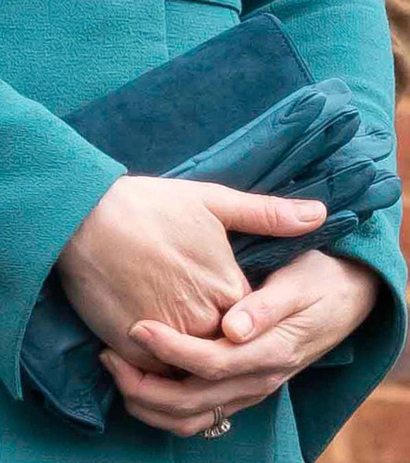 Kate Middleton in a custom made teal blue Catherine Walker coat dress for St. Patrick’s Day Parade, 17 March 2023. 