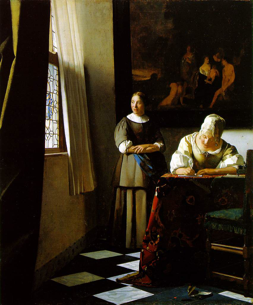 Lady writing a letter with her maid, Johannes Vermeer, The National Gallery of Ireland, Dublin